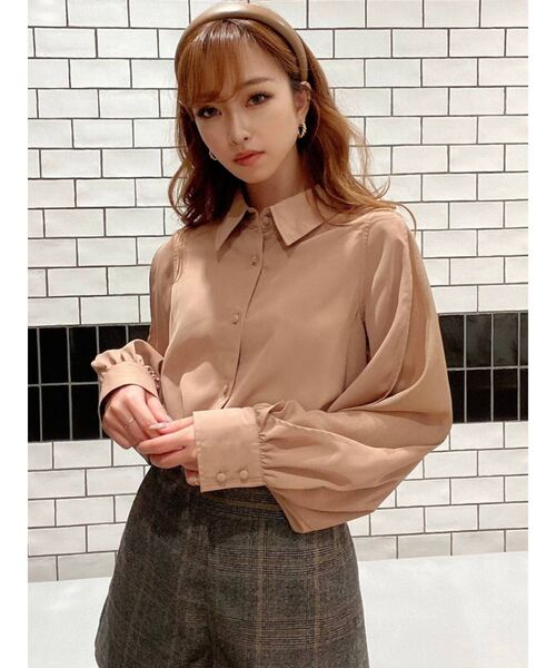 RESEXXY（リゼクシー）の「シアー袖切替シャツ（シャツ/ブラウス・レディース・ホワイト/ブラック/モカ・FREE）」の10枚目の写真