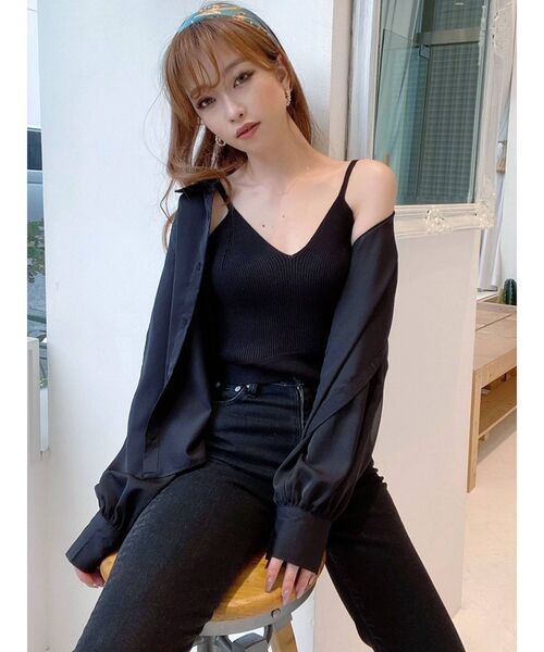 RESEXXY（リゼクシー）の「シアー袖切替シャツ（シャツ/ブラウス・レディース・ホワイト/ブラック/モカ・FREE）」の14枚目の写真