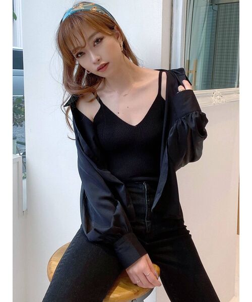 RESEXXY（リゼクシー）の「シアー袖切替シャツ（シャツ/ブラウス・レディース・ホワイト/ブラック/モカ・FREE）」の16枚目の写真