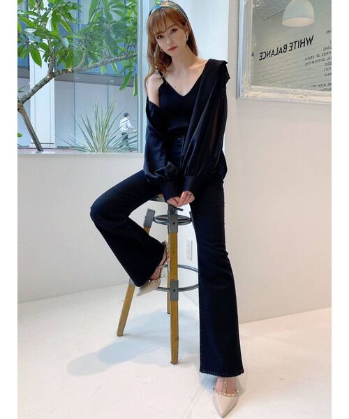 RESEXXY（リゼクシー）の「シアー袖切替シャツ（シャツ/ブラウス・レディース・ホワイト/ブラック/モカ・FREE）」の19枚目の写真