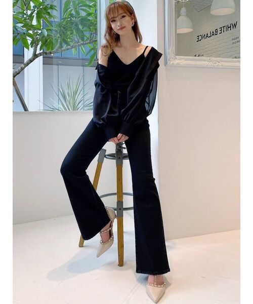 RESEXXY（リゼクシー）の「シアー袖切替シャツ（シャツ/ブラウス・レディース・ホワイト/ブラック/モカ・FREE）」の20枚目の写真