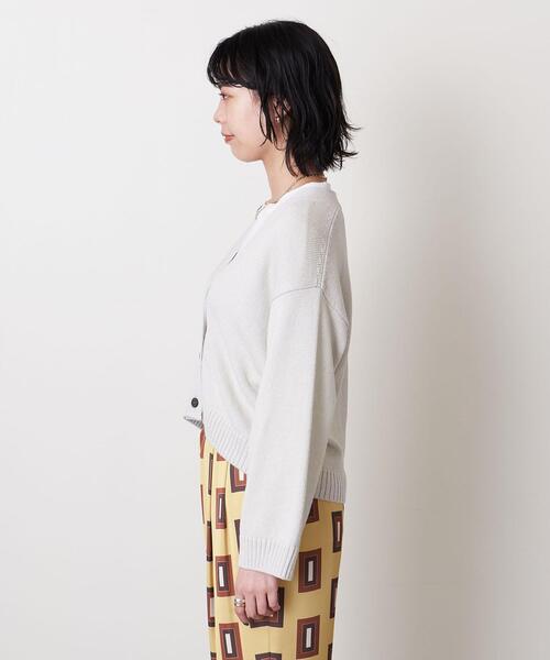 UNITED ARROWS（ユナイテッドアローズ）の「UWSC Vネック ワイド カーディガン †（カーディガン/ボレロ・レディース・ライトグレー/レッド/ブラック・FREE）」の12枚目の写真