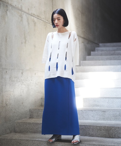 VACANCY（ヴァカンシー）の「ペンシルダンボールニットスカート（スカート・レディース・ブラック/レッド/ブルー/グリーン・FREE）」の14枚目の写真