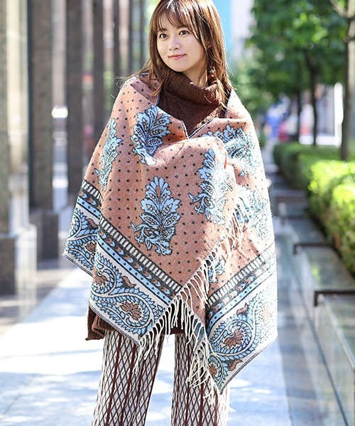 チチカカ（チチカカ）の「アフリカンストール（ストール/ショール・レディース・ブラック/ブラウン/ブルー・FREE）」の2枚目の写真