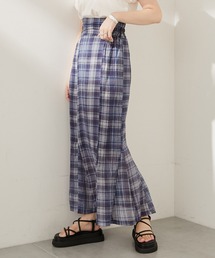 チェックマーメイドタイトスカート