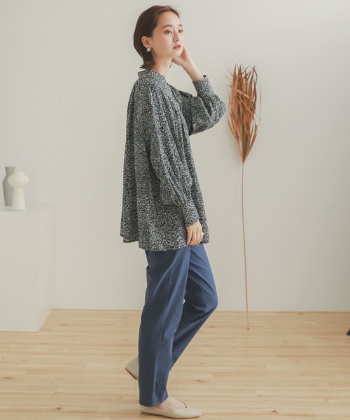 SENSE OF PLACE by URBAN RESEARCH（センスオブプレイスバイアーバンリサーチ）の「ストーンプリント2WAYギャザーブラウス（シャツ/ブラウス・レディース・ブラック系その他/ベージュ系その他・ONE）」の7枚目の写真