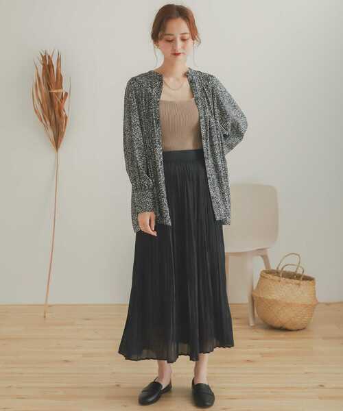 SENSE OF PLACE by URBAN RESEARCH（センスオブプレイスバイアーバンリサーチ）の「ストーンプリント2WAYギャザーブラウス（シャツ/ブラウス・レディース・ブラック系その他/ベージュ系その他・ONE）」の8枚目の写真