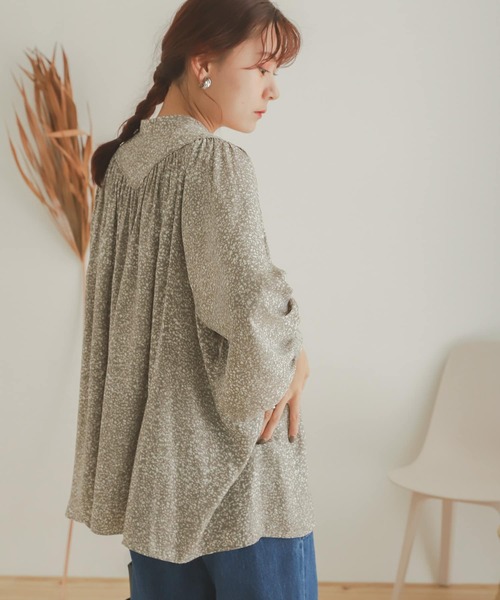 SENSE OF PLACE by URBAN RESEARCH（センスオブプレイスバイアーバンリサーチ）の「ストーンプリント2WAYギャザーブラウス（シャツ/ブラウス・レディース・ブラック系その他/ベージュ系その他・ONE）」の13枚目の写真