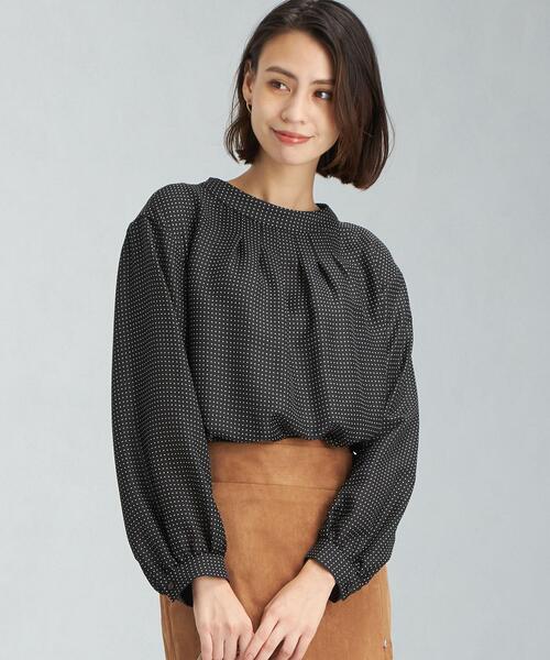 green label relaxing（グリーンレーベルリラクシング）の「ハイネック ギャザー ブラウス（シャツ/ブラウス・レディース・ダークブラウン/その他1/マスタード/ホワイト・FREE）」の4枚目の写真