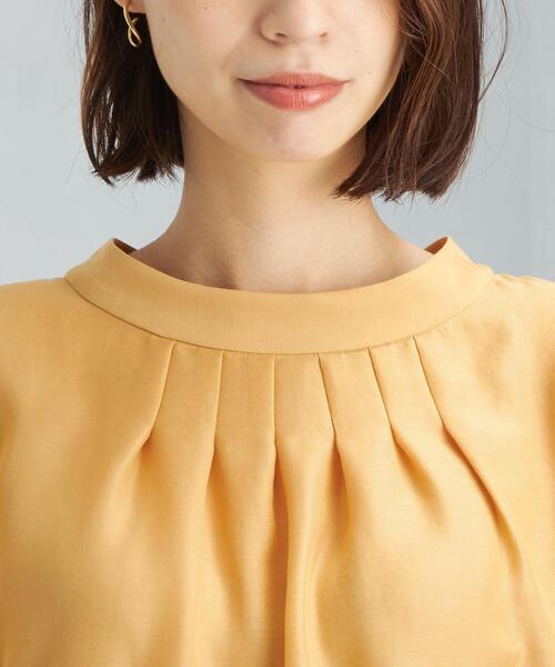 green label relaxing（グリーンレーベルリラクシング）の「ハイネック ギャザー ブラウス（シャツ/ブラウス・レディース・ダークブラウン/その他1/マスタード/ホワイト・FREE）」の7枚目の写真