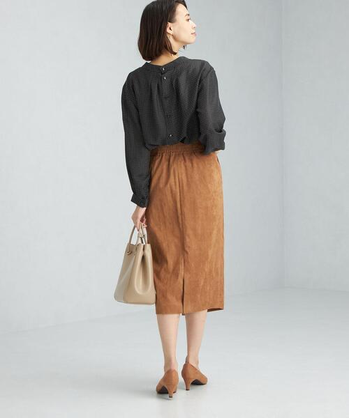 green label relaxing（グリーンレーベルリラクシング）の「ハイネック ギャザー ブラウス（シャツ/ブラウス・レディース・ダークブラウン/その他1/マスタード/ホワイト・FREE）」の18枚目の写真