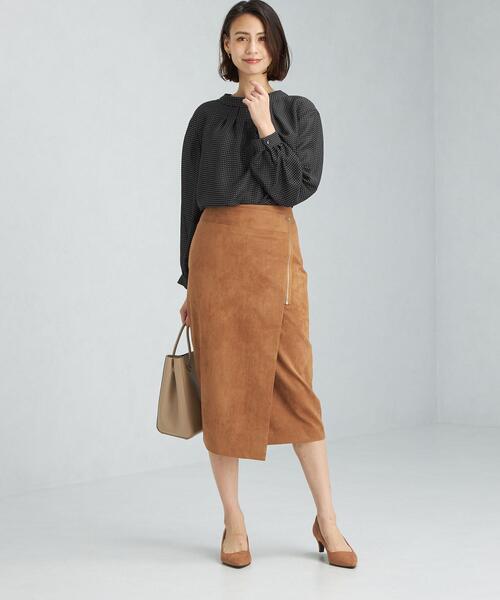 green label relaxing（グリーンレーベルリラクシング）の「ハイネック ギャザー ブラウス（シャツ/ブラウス・レディース・ダークブラウン/その他1/マスタード/ホワイト・FREE）」の16枚目の写真