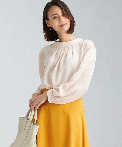 green label relaxing（グリーンレーベルリラクシング）の「ハイネック ギャザー ブラウス（シャツ/ブラウス・レディース・ダークブラウン/その他1/マスタード/ホワイト・FREE）」の11枚目の写真
