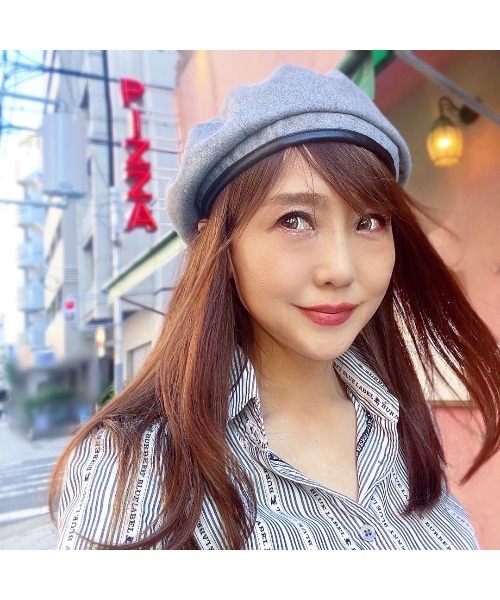 14+(イチヨンプラス)の「ウールフラノアーミーベレー帽(ハンチング/ベレー帽・レディース・ブラック/ネイビー/ブラウン/グレー・FREE)」の16枚目の写真