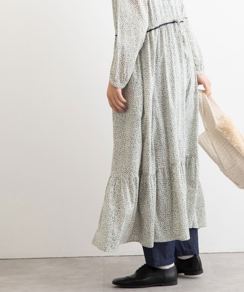 POU DOU DOU（プードゥドゥ）の「きのみプリントティアードワンピース（ワンピース・レディース・キナリ/ベージュ・3）」の19枚目の写真