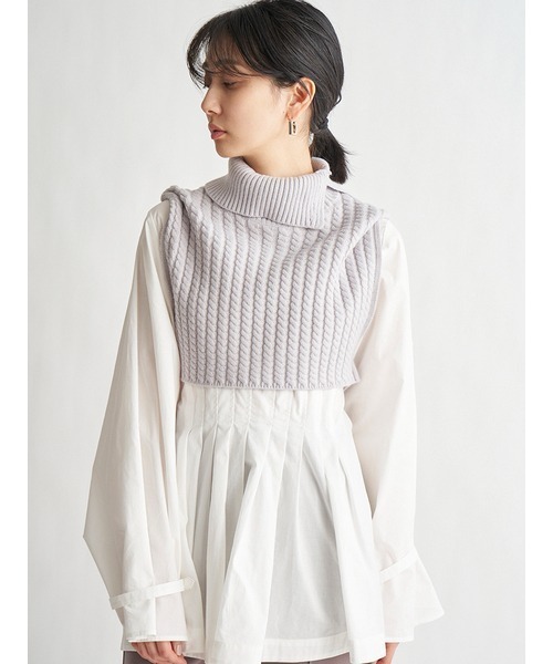 SNIDEL（スナイデル）の「シャツチュニックレイヤードニットベスト 