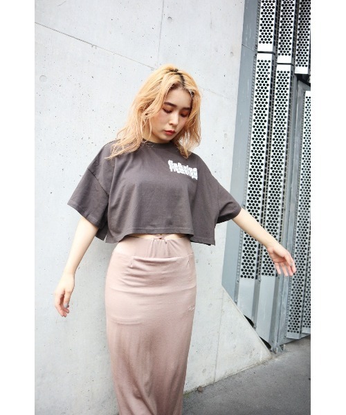 FIG&VIPER（フィグアンドバイパー）の「LOGOワイドショートT（Tシャツ/カットソー・レディース・カーキ/ダークグレー/ホワイト・FREE）」の3枚目の写真