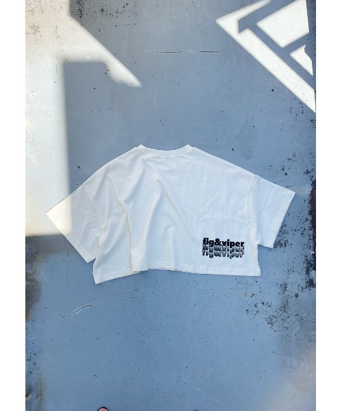 FIG&VIPER（フィグアンドバイパー）の「LOGOワイドショートT（Tシャツ/カットソー・レディース・カーキ/ダークグレー/ホワイト・FREE）」の18枚目の写真