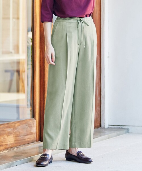J.PRESS Ladies(J.プレス レディス)の「【洗える】コットンセルロース チノ パンツ(その他パンツ・レディース・グレー系/カーキ系/スモーキーグリーン系・S/XS)」の2枚目の写真