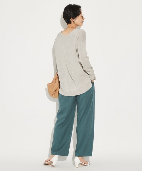 J.PRESS Ladies(J.プレス レディス)の「【洗える】コットンセルロース チノ パンツ(その他パンツ・レディース・グレー系/カーキ系/スモーキーグリーン系・S/XS)」の5枚目の写真