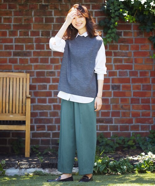 J.PRESS Ladies(J.プレス レディス)の「【洗える】コットンセルロース チノ パンツ(その他パンツ・レディース・グレー系/カーキ系/スモーキーグリーン系・S/XS)」の7枚目の写真