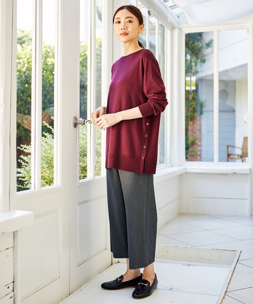 J.PRESS Ladies(J.プレス レディス)の「【洗える】コットンセルロース チノ パンツ(その他パンツ・レディース・グレー系/カーキ系/スモーキーグリーン系・S/XS)」の10枚目の写真