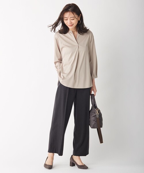 J.PRESS Ladies(J.プレス レディス)の「【洗える】コットンセルロース チノ パンツ(その他パンツ・レディース・グレー系/カーキ系/スモーキーグリーン系・S/XS)」の11枚目の写真