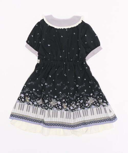 axes femme（アクシーズファム）の「鍵盤×バラ柄クラシカルＯＰ（ワンピース・キッズ・ブラック/ワイン・SMALL/MEDIUM/LARGE/X-LARGE）」の3枚目の写真