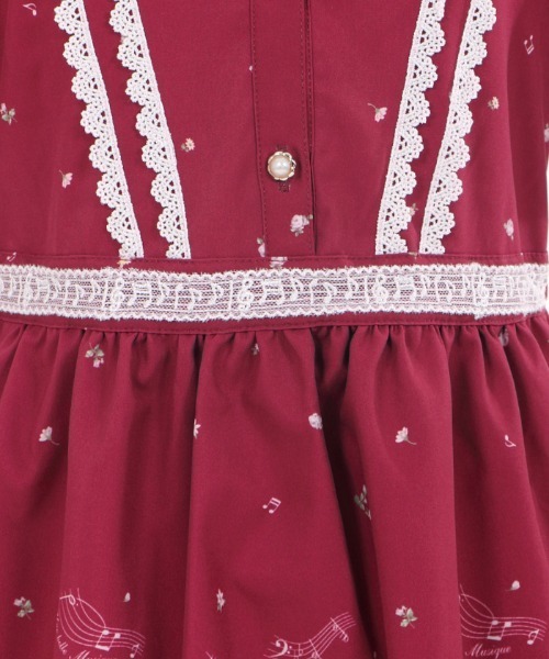 axes femme（アクシーズファム）の「鍵盤×バラ柄クラシカルＯＰ（ワンピース・キッズ・ブラック/ワイン・SMALL/MEDIUM/LARGE/X-LARGE）」の21枚目の写真