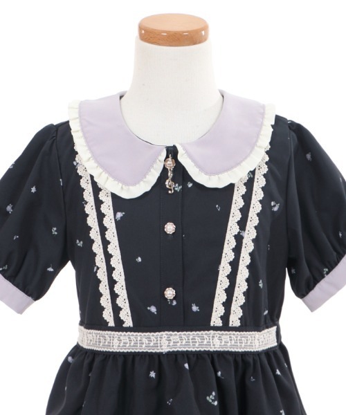 axes femme（アクシーズファム）の「鍵盤×バラ柄クラシカルＯＰ（ワンピース・キッズ・ブラック/ワイン・SMALL/MEDIUM/LARGE/X-LARGE）」の12枚目の写真