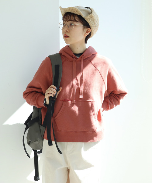 PAR ICI（パーリッシィ）の「リサイクルコットン裏毛 フーディー（パーカー・レディース・オフホワイト/オレンジ/ネイビー/グリーン/イエロー/パープル・FREE）」の6枚目の写真