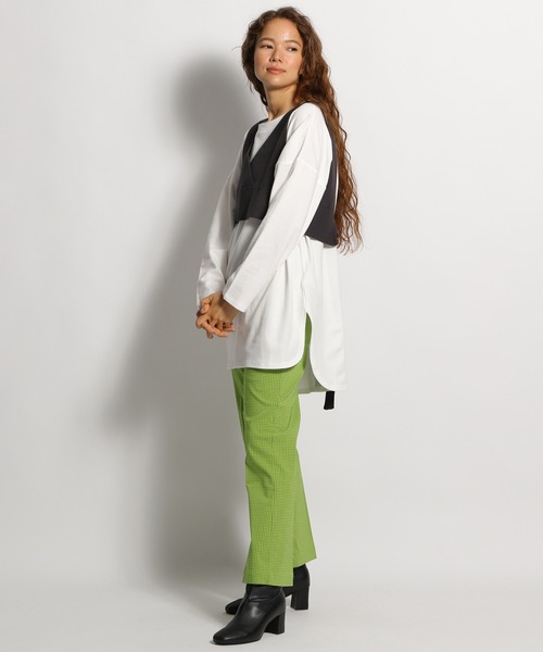 niko and...（ニコアンド）の「ギンガムチェックフレアパンツ（その他パンツ・レディース・ホワイト/ブラック/オレンジ/グリーン・MEDIUM/LARGE）」の7枚目の写真