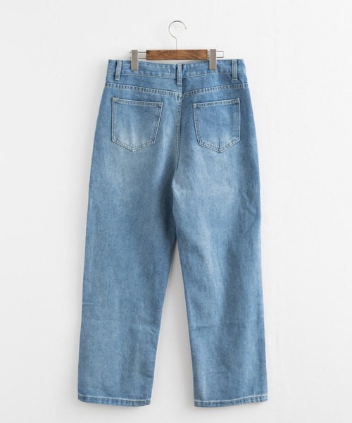 Ressaca（レサーカ）の「ワイドストレート リラックスルーズ ダメージデニム（デニムパンツ・メンズ・ライトブルー/サックスブルー・L/M/S/XL/XXL）」の5枚目の写真