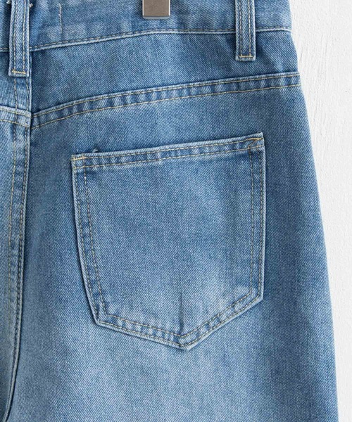 Ressaca（レサーカ）の「ワイドストレート リラックスルーズ ダメージデニム（デニムパンツ・メンズ・ライトブルー/サックスブルー・L/M/S/XL/XXL）」の18枚目の写真