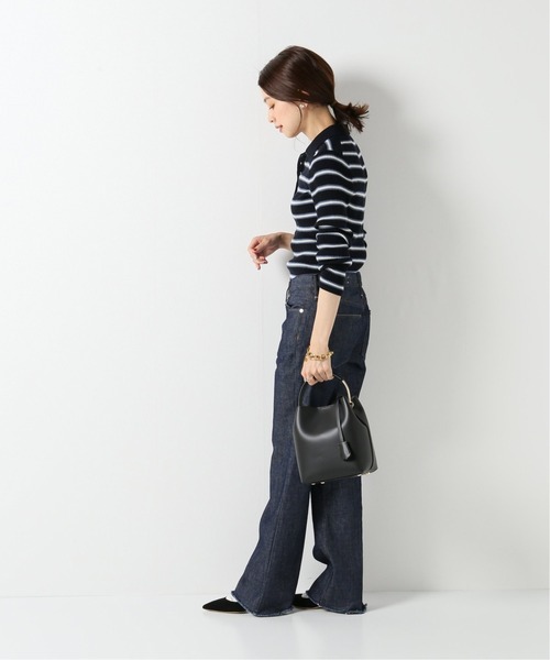 IENA（イエナ）の「3x3リブポロ衿プルオーバー◆（ニット/セーター・レディース・ブラック系その他/チャコールグレー/アイボリー/グリーン/ダークブルー/ブルー・FREE）」の20枚目の写真