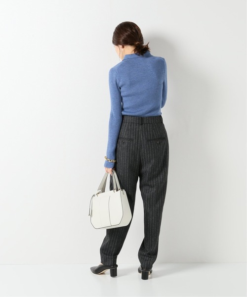 IENA（イエナ）の「3x3リブポロ衿プルオーバー◆（ニット/セーター・レディース・ブラック系その他/チャコールグレー/アイボリー/グリーン/ダークブルー/ブルー・FREE）」の16枚目の写真