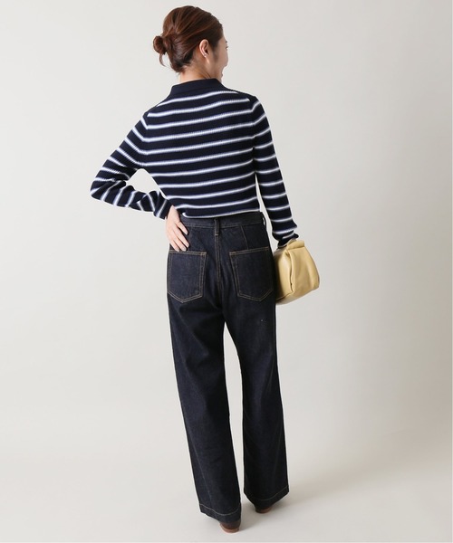 IENA（イエナ）の「3x3リブポロ衿プルオーバー◆（ニット/セーター・レディース・ブラック系その他/チャコールグレー/アイボリー/グリーン/ダークブルー/ブルー・FREE）」の18枚目の写真