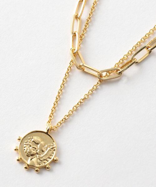 green label relaxing（グリーンレーベルリラクシング）の「コイン ＆ チェーン 3WAY ネックレス（ネックレス・レディース・ゴールド/シルバー・FREE）」の3枚目の写真