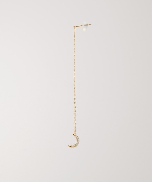 PAS TIERRA（パティエラ）の「【Briller】K10ムーンロングピアス（片耳用）（ピアス（片耳用）・レディース・イエローゴールド・FREE）」の5枚目の写真