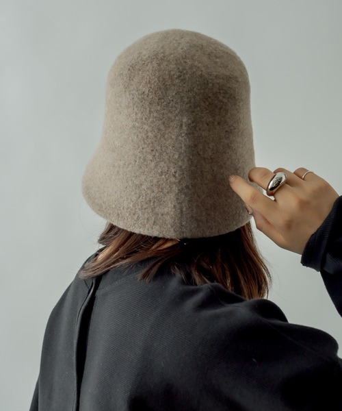 mystic（ミスティック）の「フェルトチューリップハット（ハット・レディース・ブラック/ベージュ・ONE SIZE）」の3枚目の写真