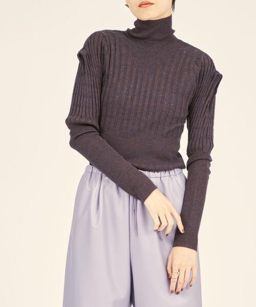 BRACTMENT（ブラクトメント）の「＜BRACTMENT(ブラクトメント)＞BM 2WAY ウールアイレット リブプルオーバー（ニット/セーター・レディース・ブラウン/ケリー/ライトピンク・FREE）」の2枚目の写真