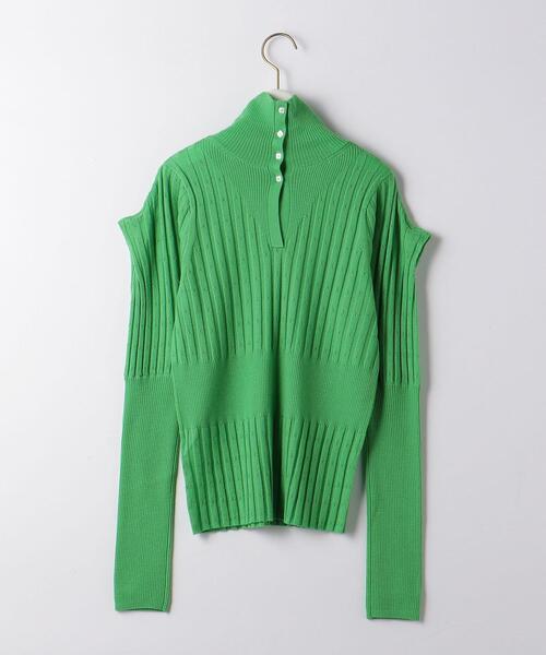 BRACTMENT（ブラクトメント）の「＜BRACTMENT(ブラクトメント)＞BM 2WAY ウールアイレット リブプルオーバー（ニット/セーター・レディース・ブラウン/ケリー/ライトピンク・FREE）」の10枚目の写真