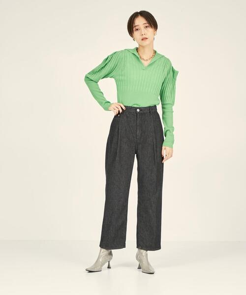 BRACTMENT（ブラクトメント）の「＜BRACTMENT(ブラクトメント)＞BM 2WAY ウールアイレット リブプルオーバー（ニット/セーター・レディース・ブラウン/ケリー/ライトピンク・FREE）」の15枚目の写真