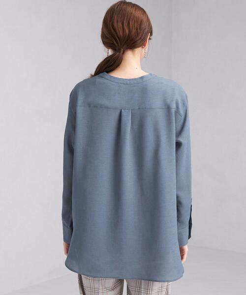 green label relaxing（グリーンレーベルリラクシング）の「P ピンタック STD ブラウス（シャツ/ブラウス・レディース・ブラウン/オフホワイト/ロイヤルブルー・FREE）」の4枚目の写真