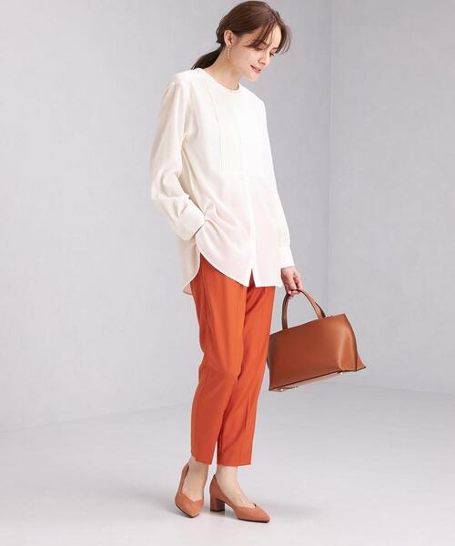 green label relaxing（グリーンレーベルリラクシング）の「P ピンタック STD ブラウス（シャツ/ブラウス・レディース・ブラウン/オフホワイト/ロイヤルブルー・FREE）」の8枚目の写真