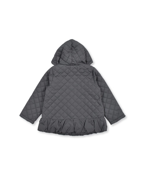BeBe(ベベ)の「BeBe/取り外し可能フード付き裾フリルリボン丸襟キルティング中綿コート(90~150cm)(その他アウター・キッズ・ブラック/ベージュ・90/100/110/120/130/140/150)」の6枚目の写真