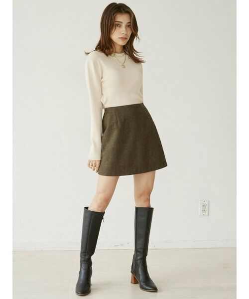 EVRIS（エヴリス）の「BASICハイネックリブニット（ニット/セーター・レディース・アイボリー/ブラック・FREE）」の5枚目の写真