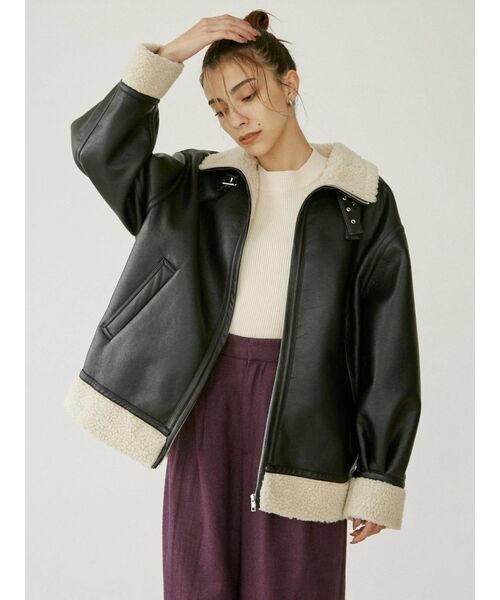 EVRIS（エヴリス）の「BASICハイネックリブニット（ニット/セーター・レディース・アイボリー/ブラック・FREE）」の8枚目の写真