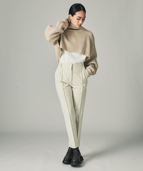 CITY TOKYO（シティトウキョウ）の「２wayアンサンブルタートルネックケーブルレイヤードニットトップス（ニット/セーター・レディース・グリーン/ベージュ・FREE）」の5枚目の写真