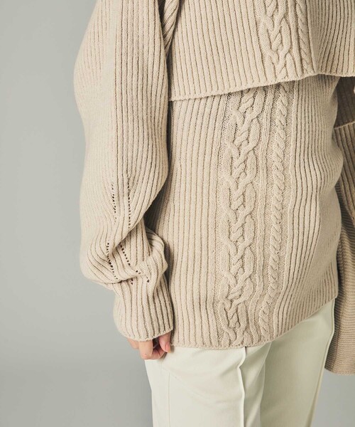 CITY TOKYO（シティトウキョウ）の「２wayアンサンブルタートルネックケーブルレイヤードニットトップス（ニット/セーター・レディース・グリーン/ベージュ・FREE）」の22枚目の写真